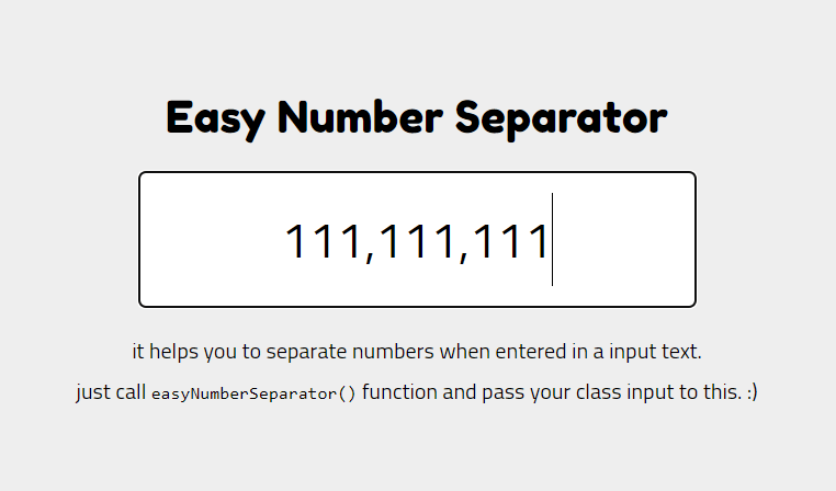 Easy Number Separator